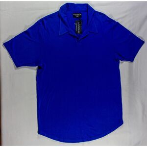 NWT Goodlife Supima Johnny Collar Polo Shirt Lapis Blue Size M